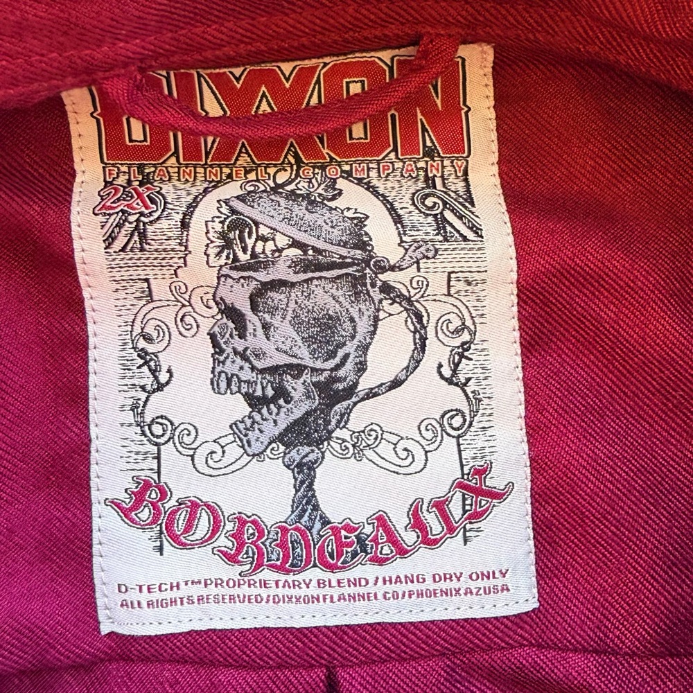 Dixxon Flannel Co Men’s Shirt Size 2XL Bordeaux Pearl Snap Burgundy - Picture 4 of 7